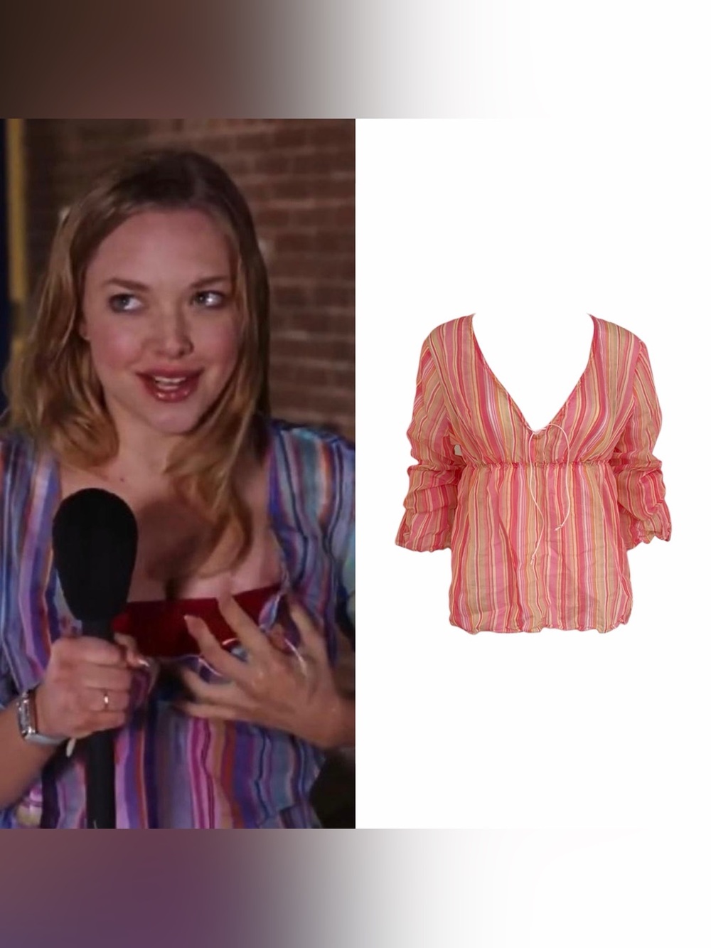 Striped Peasant Blouse As Seen On Karen Smith In Mean Girls